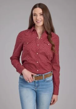 Women's Roper Geo Print Long Sleeve Western Shirt