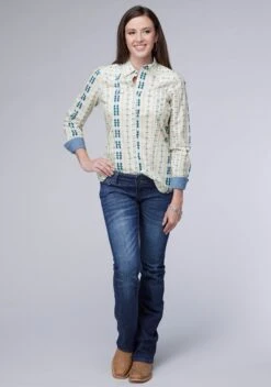 Women's Roper Vertical Aztec Western Shirt -Way Out West Trading Shop 0305000680465b