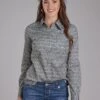 Women's Roper Grey Long Sleeve Western Shirt -Way Out West Trading Shop 0305002253100a