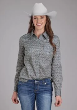 Women's Roper Grey Long Sleeve Western Shirt