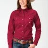 Women's Roper Solid Red Western Shirt -Way Out West Trading Shop 0305002652107a