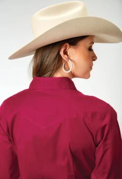 Women's Roper Solid Red Western Shirt -Way Out West Trading Shop 0305002652107c