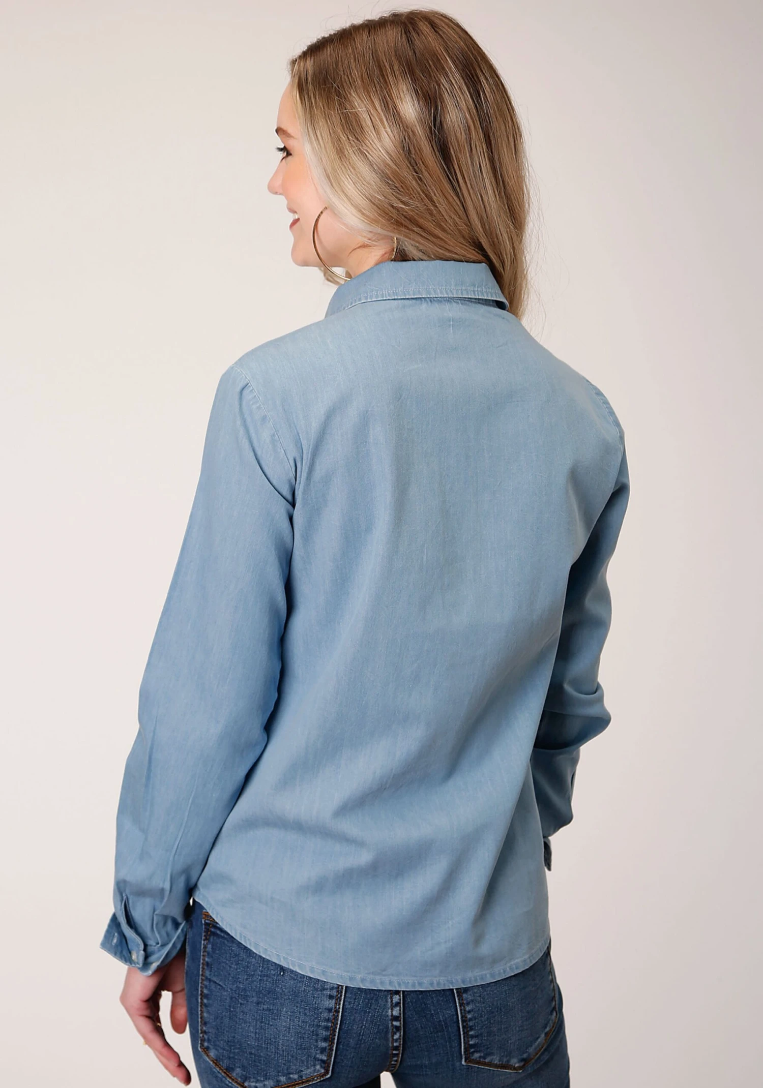Roper Light Blue Cotton Denim Long Sleeve 5 Roper Light Blue Cotton Denim Long Sleeve - Image 3