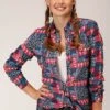 Roper Western Bandana Print Rayon Long Sleeve Blouse -Way Out West Trading Shop 0305005900452a