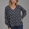 Women's Roper Western Print V-Neck Blouse -Way Out West Trading Shop 0305005907046a