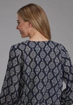 Women's Roper Western Print V-Neck Blouse -Way Out West Trading Shop 0305005907046c