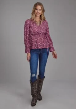 Women's Roper Leopard Print Long Sleeve Western Blouse -Way Out West Trading Shop 0305005907064b