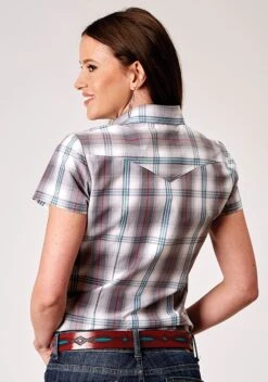 Women's Roper Grey Cloud Plaid Western Shirt 7 Women's Roper Grey Cloud Plaid Western Shirt -Way Out West Trading Shop 0305102782097c