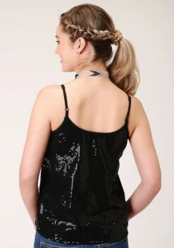 Roper Solid Black Sequin Top -Way Out West Trading Shop 0305205650145c
