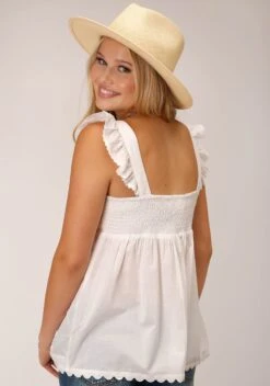 Roper White Cambric Cotton Tank Top -Way Out West Trading Shop 0305205650453c