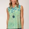 Roper Summer Floral Sleeveless Blouse