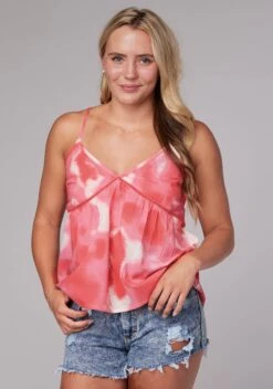 Women's Roper Pink Tie Dye Western Top