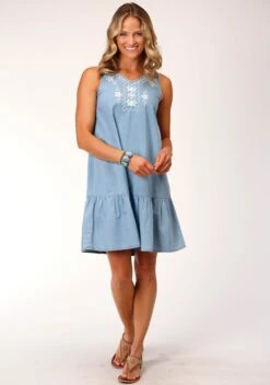Roper Denim Sleeveless V-Neck Sun Dress