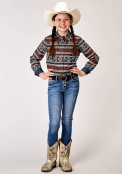 Girl's Roper Aztec Stripe Western Shirt 6 Girl's Roper Aztec Stripe Western Shirt -Way Out West Trading Shop 0308000670321b
