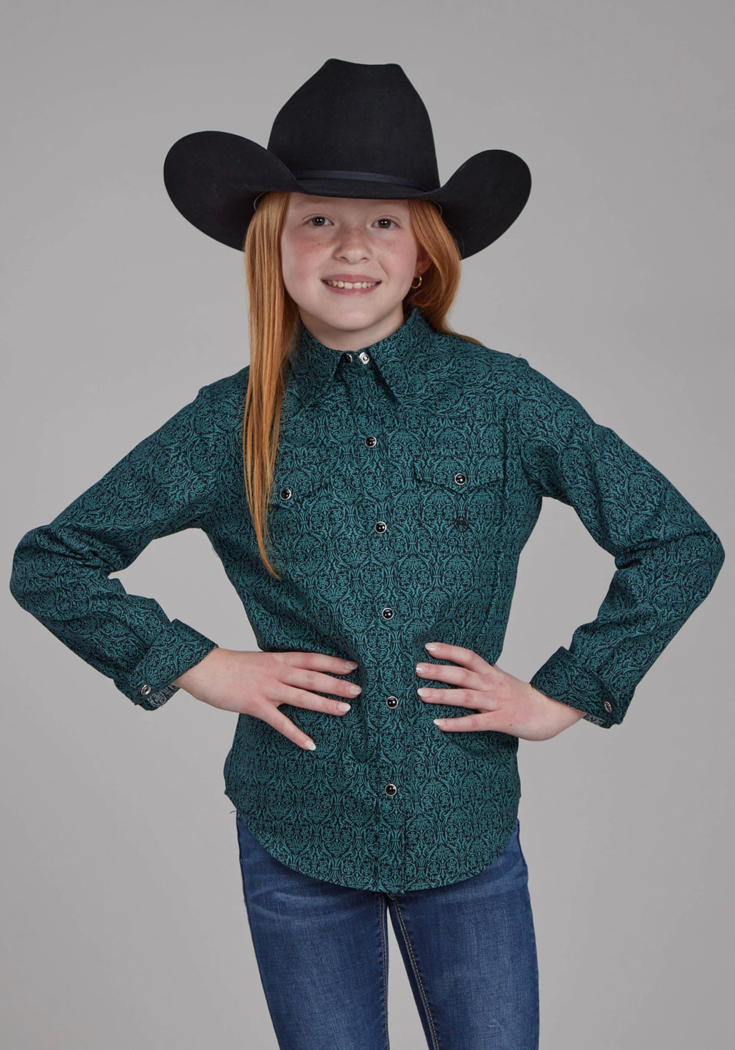 Girl's Roper "Oak Forest" Long Sleeve Western Shirt 3 Girl's Roper "Oak Forest" Long Sleeve Western Shirt