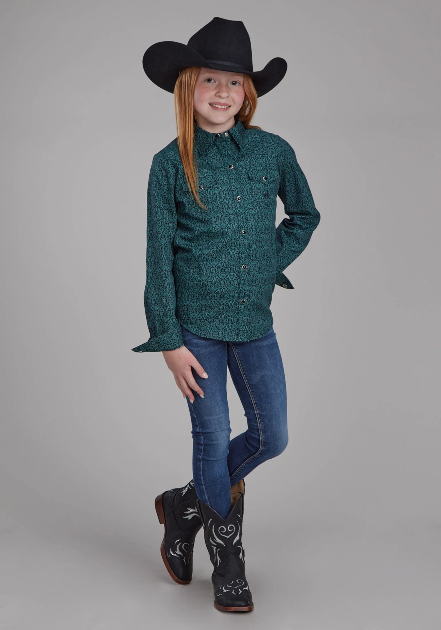 Girl's Roper "Oak Forest" Long Sleeve Western Shirt 4 Girl's Roper "Oak Forest" Long Sleeve Western Shirt - Image 2