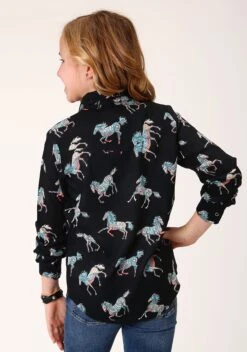 ROPER 1364 WILD HORSE PRT RAYON LS -Way Out West Trading Shop 0308005900154c