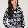 Girl's Roper Navy Aztec Western Blouse -Way Out West Trading Shop 0308005902063a
