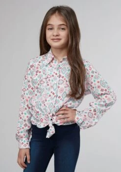 Girl's Roper Aztec Western Blouse