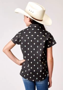 Girl's Roper Aztec Western Short Sleeve Shirt -Way Out West Trading Shop 0308100640317c