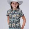 Girl's Roper Short Sleeve Western Shirt -Way Out West Trading Shop 0308100640467a