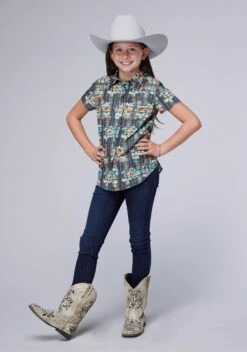 Girl's Roper Short Sleeve Western Shirt 7 Girl's Roper Short Sleeve Western Shirt -Way Out West Trading Shop 0308100640467b