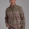 Men's Roper Red & Olive Aztec Pull Over -Way Out West Trading Shop 0309706926100a