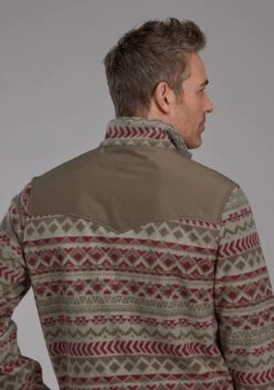 Men's Roper Red & Olive Aztec Pull Over -Way Out West Trading Shop 0309706926100c