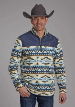 Men's Roper Navy Aztec Pull Over