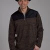 Men's Roper Brown & Black Fleece Pull Over