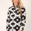 ROPER 1820 BLK/WH AZTEC POLAR FLEECE -Way Out West Trading Shop 0309802506195a