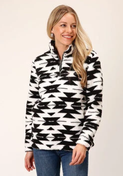 ROPER 1820 BLK/WH AZTEC POLAR FLEECE
