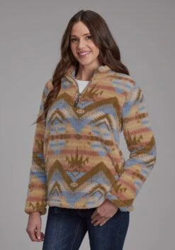 Women's Roper Brown Aztec Pull Over