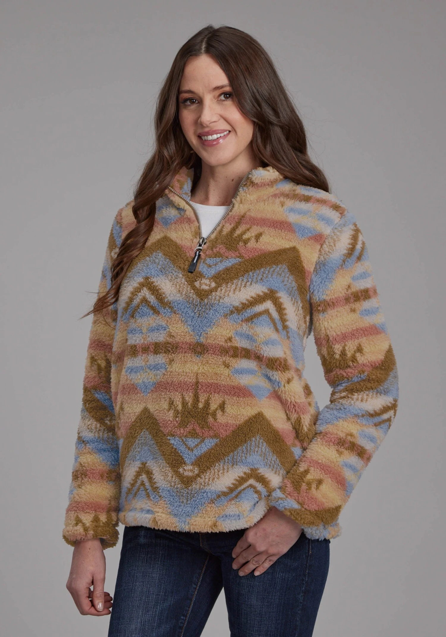 Women's Roper Brown Aztec Pull Over 3 Women's Roper Brown Aztec Pull Over