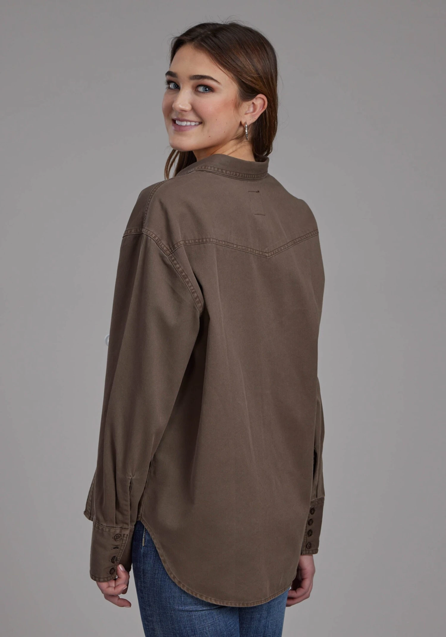 Women's Roper Brown Western Shirt Jacket 5 Women's Roper Brown Western Shirt Jacket - Image 3