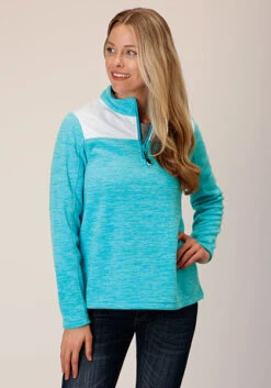 ROPER 1739 HTHR TURQ MICRO FLEECE