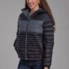 Women's Roper Black & Grey Hooded Down Jacket -Way Out West Trading Shop 0309806936002a