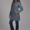 Women's Roper Silver Blue Down Long Coat -Way Out West Trading Shop 0309806936008a