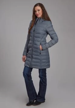 Women's Roper Silver Blue Down Long Coat
