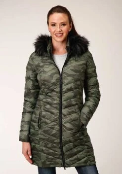 ROPER 00763 PARACHUTE CAMO LONG DOWN COAT
