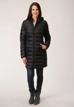 ROPER 1744 BLACK NYLON DWN PROOF COATED JCKT