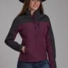 Women's Roper Wine & Grey Soft Shell Jacket -Way Out West Trading Shop 0309807806015a