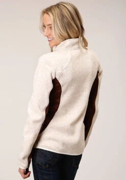 ROPER 1329 SWEATER KNIT JACKET CREAM/TAUPE -Way Out West Trading Shop 0309807946156c