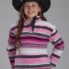 Girl's Roper Pink & Black Aztec Pull Over