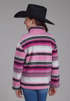 Girl's Roper Pink & Black Aztec Pull Over -Way Out West Trading Shop 0329802506098c