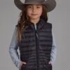 Girl's Roper Black Parachute Hooded Vest -Way Out West Trading Shop 0329806856000a