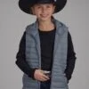 Girl's Roper Silver Parachute Hooded Vest