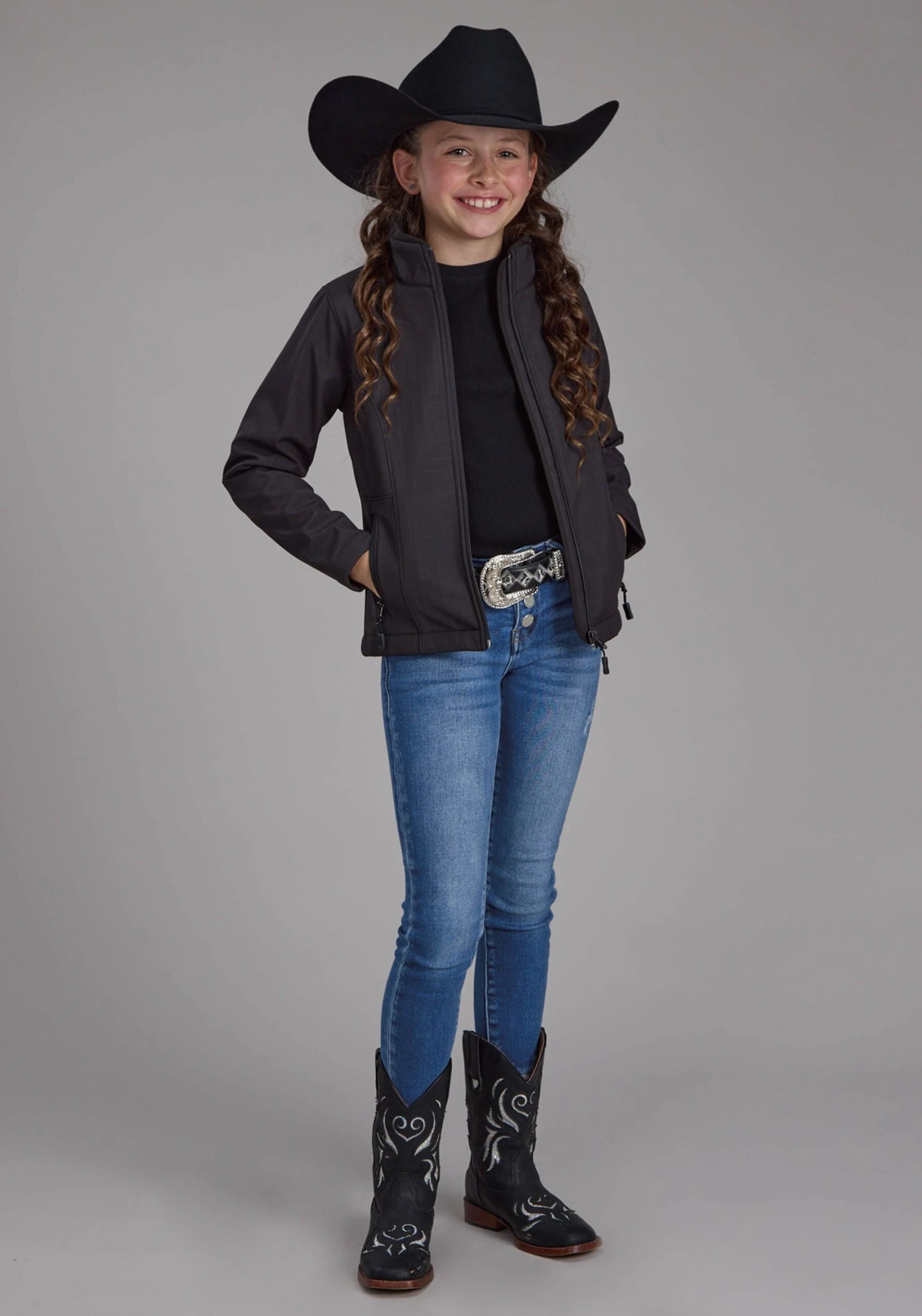 Girl's Roper Charcoaled Heather Soft Shell Jacket 4 Girl's Roper Charcoaled Heather Soft Shell Jacket - Image 2