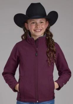 Girl's Roper Wine Soft Shell Jacket