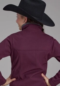 Girl's Roper Wine Soft Shell Jacket -Way Out West Trading Shop 0329807806012c
